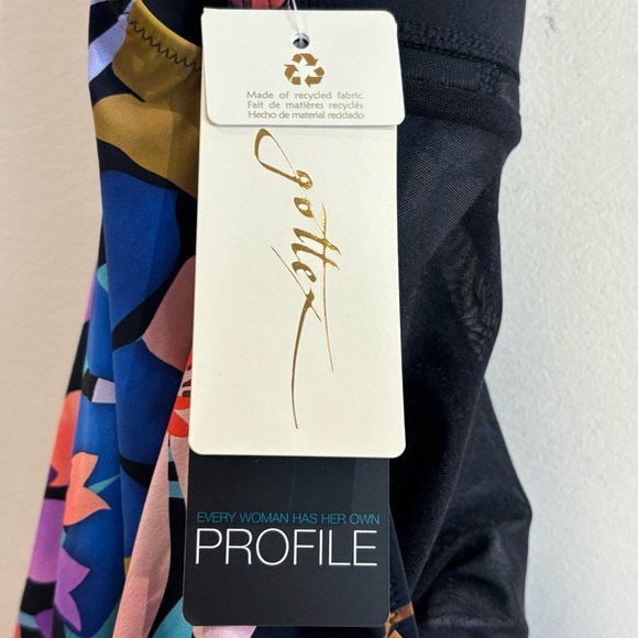 PROFILE BY GOTTEX Sz 14D One Piece Bathing Suit Floral Ruffle Hem Padded Bra NEW - Picture 10 of 10